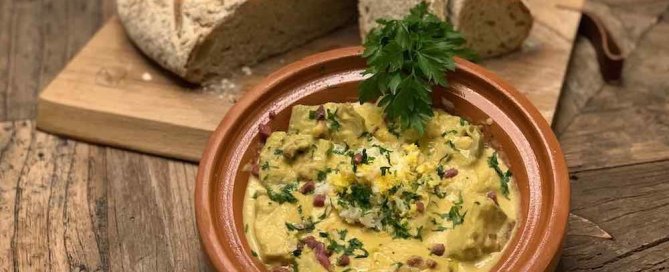 Alcachofas en salsa pepitoria